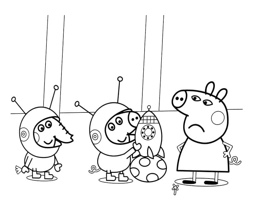 Desenho de Peppa Pig Mal Humorada para Colorir