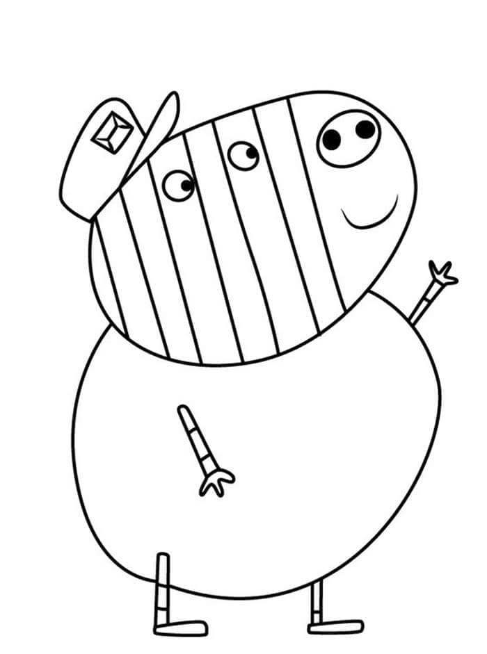 Desenho de Senhor Zebra de Peppa Pig para Colorir