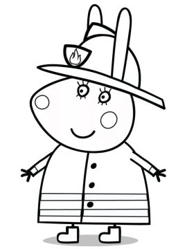 Desenho de Senhora Coelho de Peppa Pig para Colorir