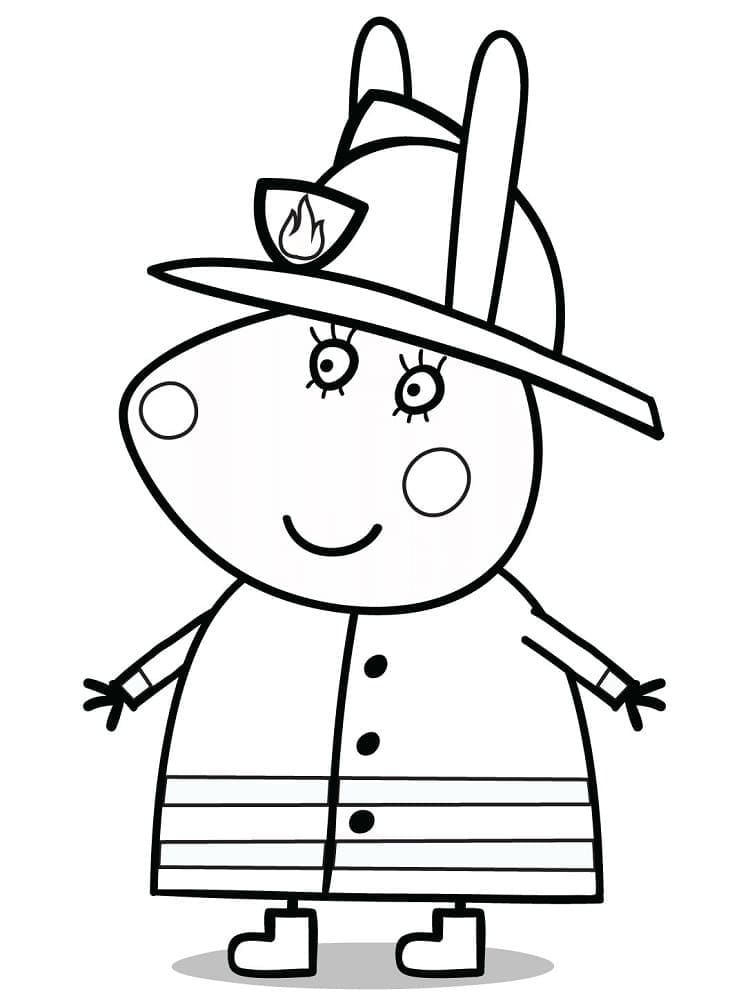 Desenho de Senhora Coelho de Peppa Pig para Colorir