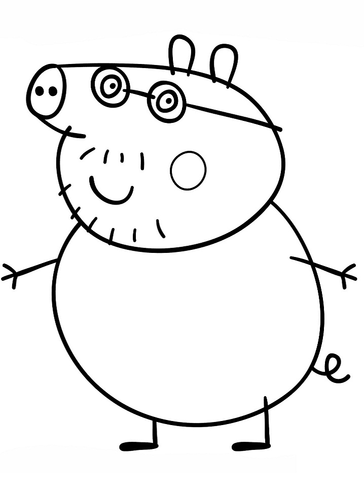 Desenho de Papai Pig para Colorir em Pdf