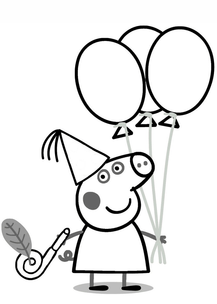 Desenho Pdf da Festa de Aniversário da Peppa Pig
