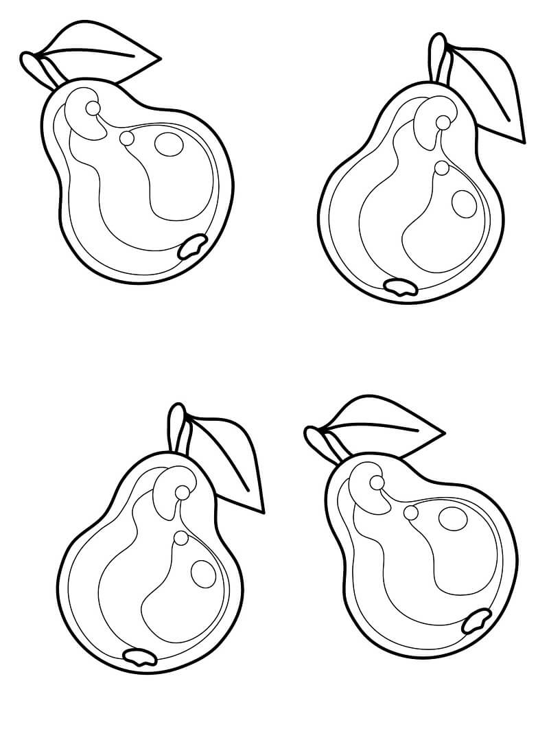 Desenho Pera Fruta para Colorir e Baixar