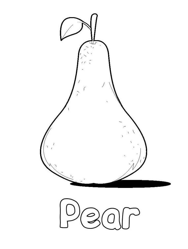 Desenho Pera Fruta para Colorir Online
