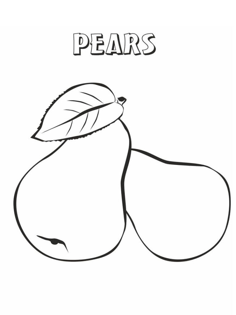 Desenho Pera para Colorir Pintura Lápis de Cor