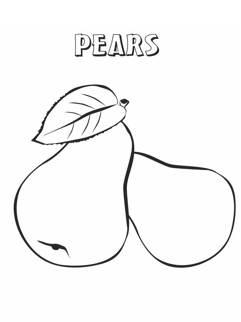 Desenho Pera para Colorir Pintura Lápis de Cor