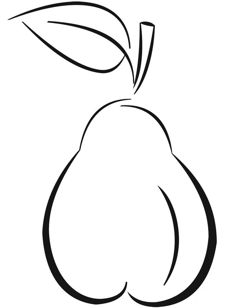 Desenho Pera para Imprimir e Colorir