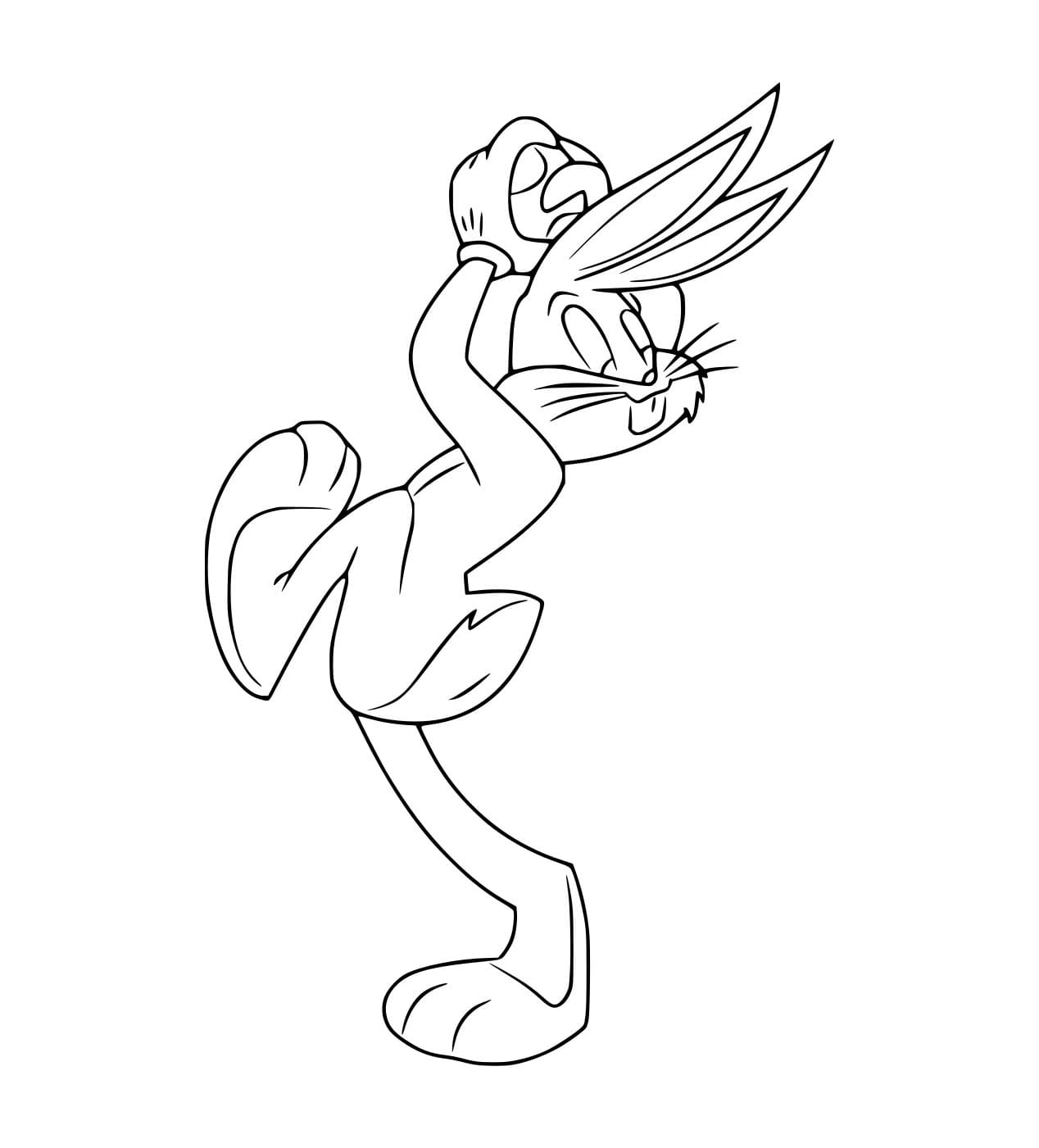 Desenho de Pernalonga Jogando Beisebol para Colorir