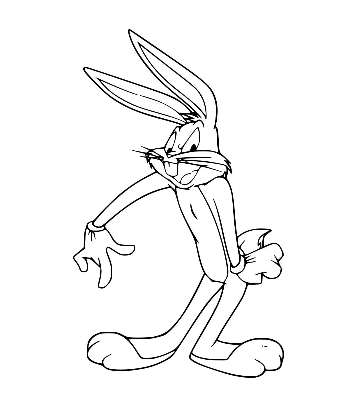 Desenho de Pernalonga Rindo para Colorir