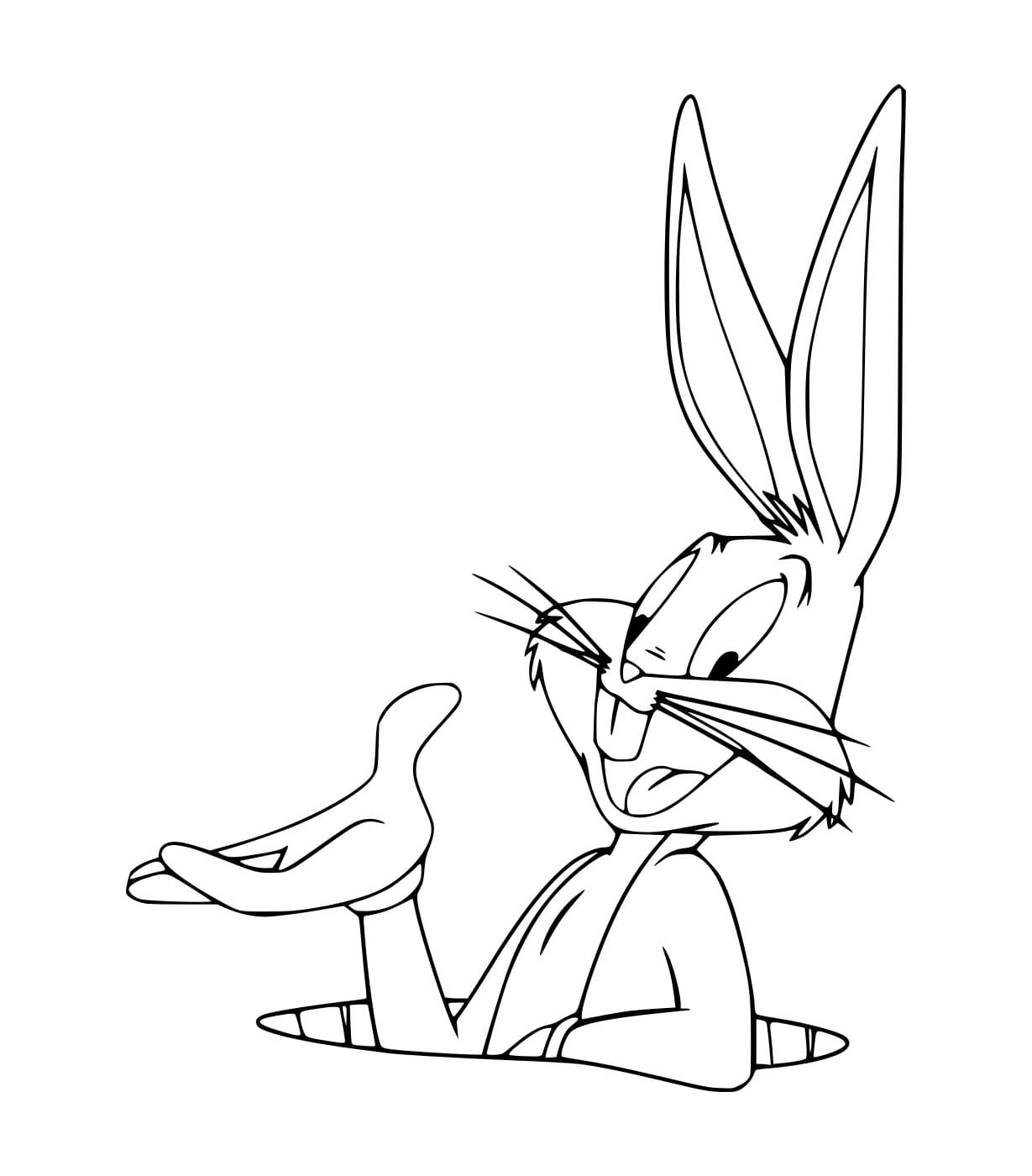 Desenho de Pernalonga Saí do Buraco para Colorir