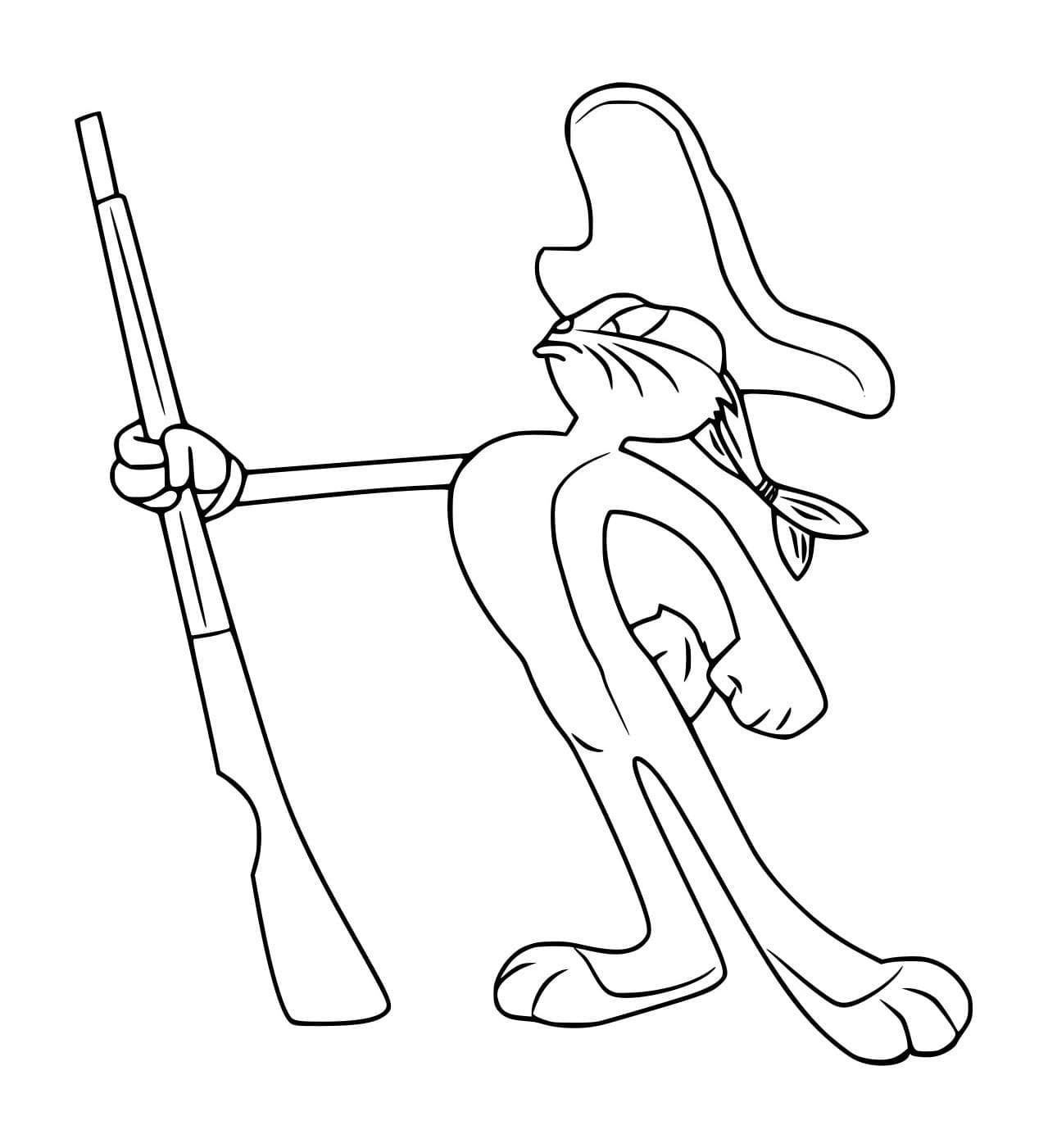 Desenho de Pernalonga Segurá uma Armá para Colorir