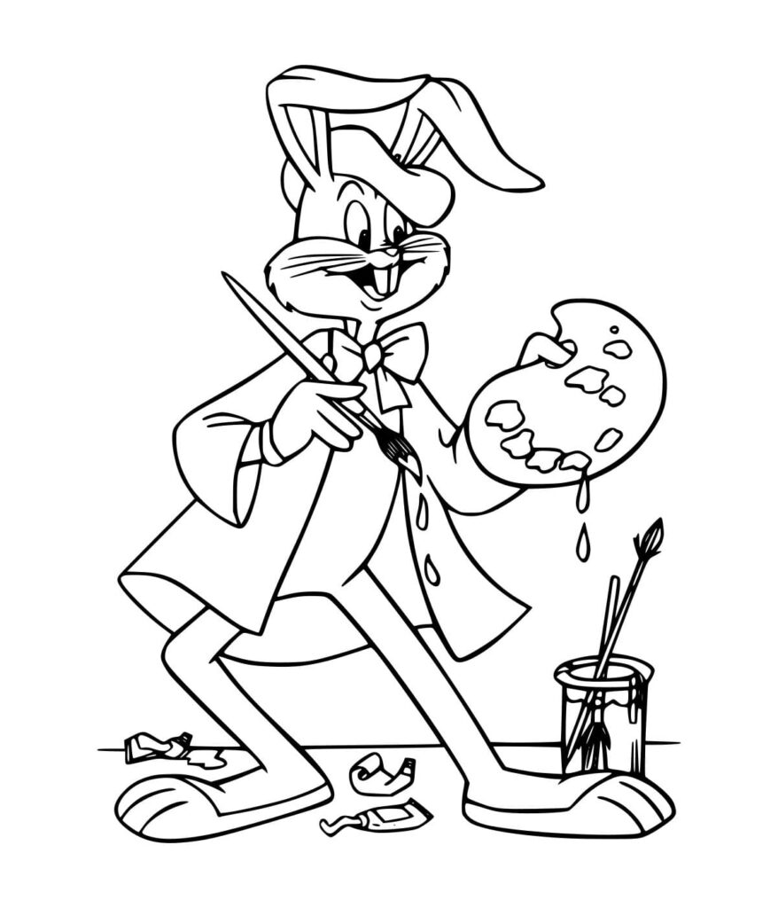 Desenho de Pintor Pernalonga para Colorir