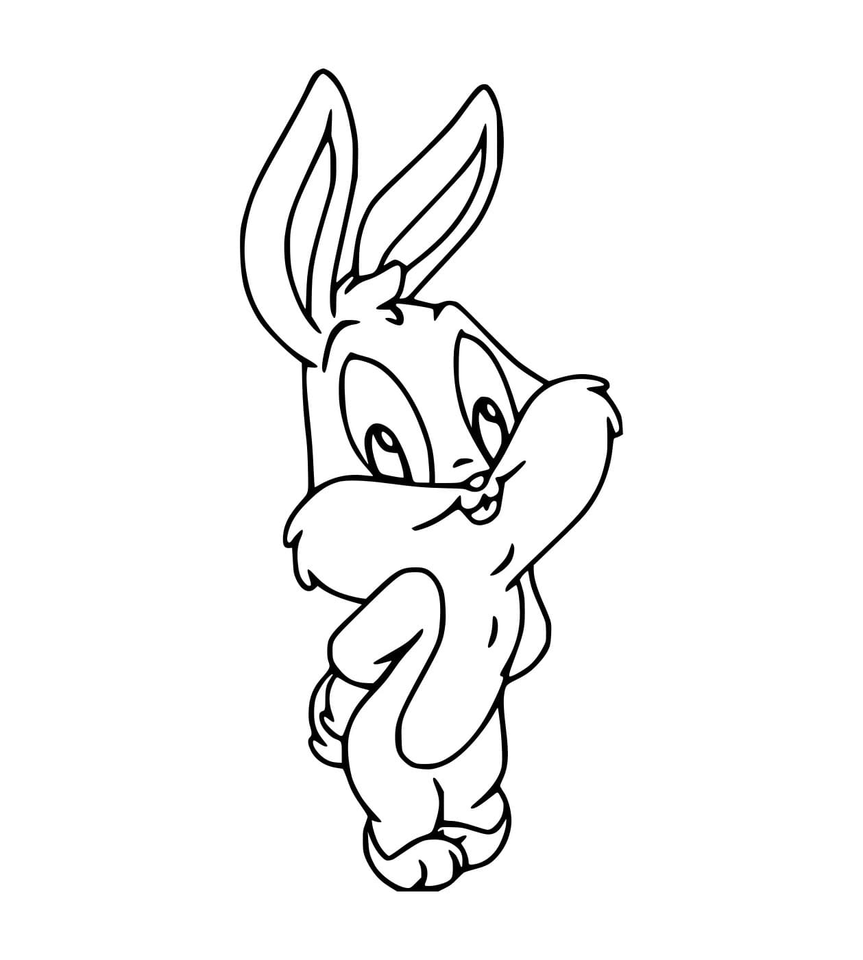 Desenho de Coelho Pernalonga Bebê Simples para Colorir