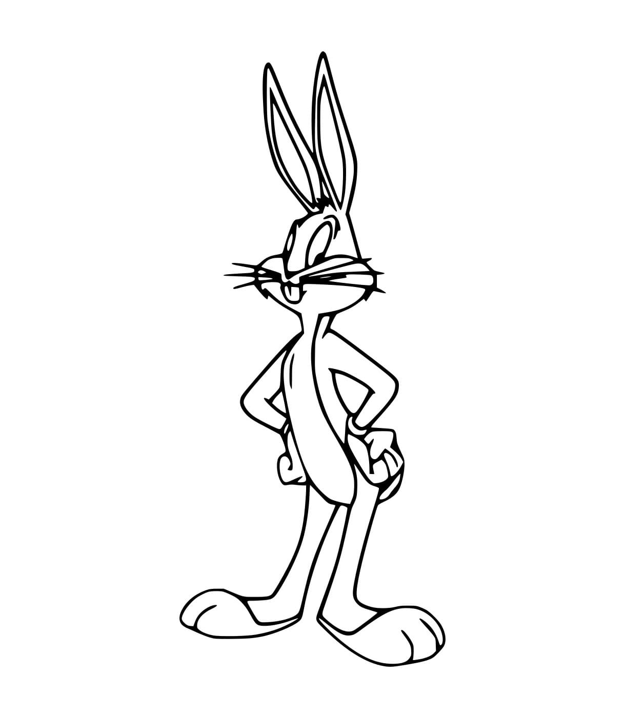 Desenho de Pernalonga Fácil para Colorir