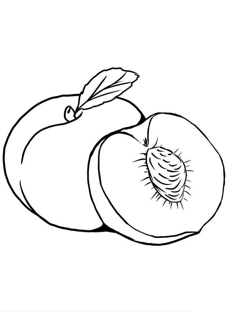 Desenho de Pêssego Fruta para Colorir Online