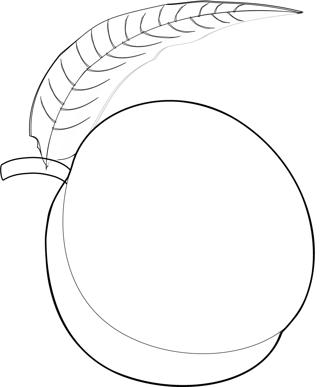 Desenho de Pêssego Fruta para Colorir Pdf