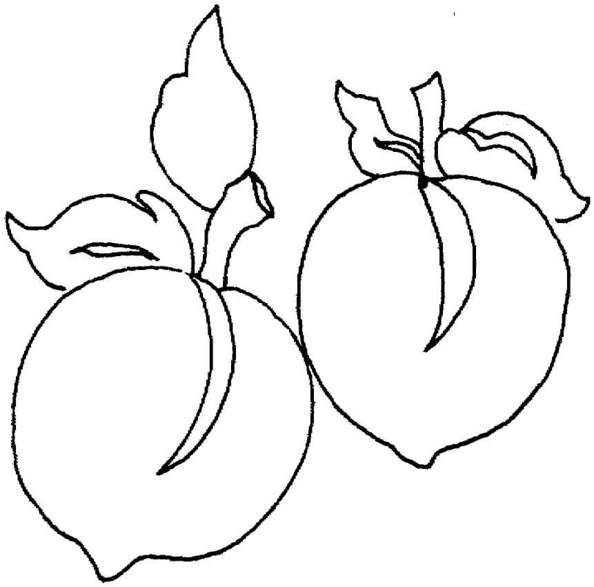 Desenho de Pêssego Grátis para Colorir e Pintar