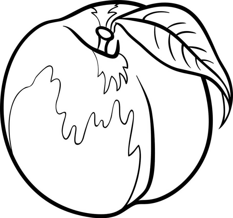 Desenho de Pêssego Imprimivel para Colorir Crianças