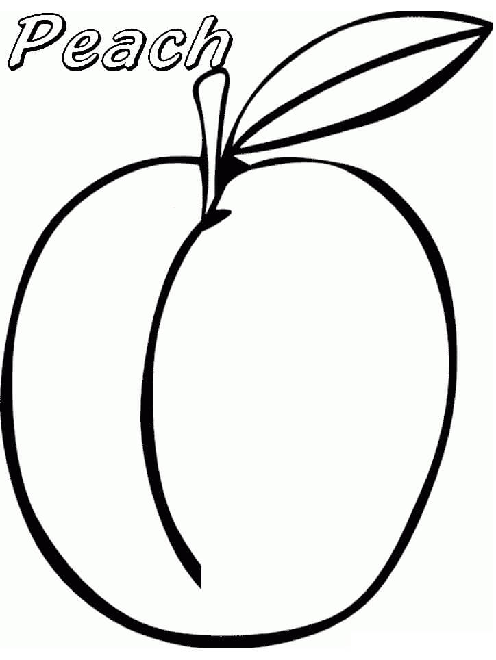 Desenho de Pêssego Imprimivel para Pintar