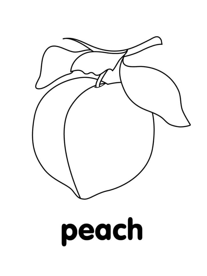 Desenho de Pêssego para Colorir e Baixar Pdf