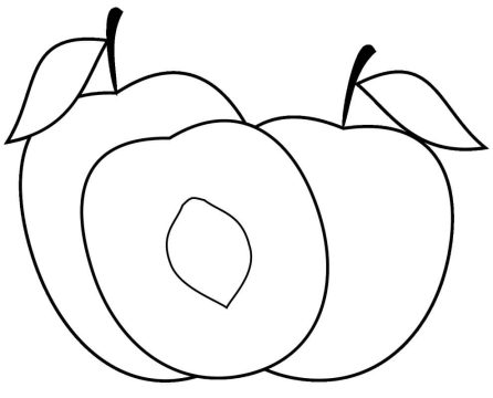Desenho de pêssego para Colorir fácil Pdf
