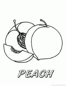 Desenho de pêssego para Colorir figurá Imprimível