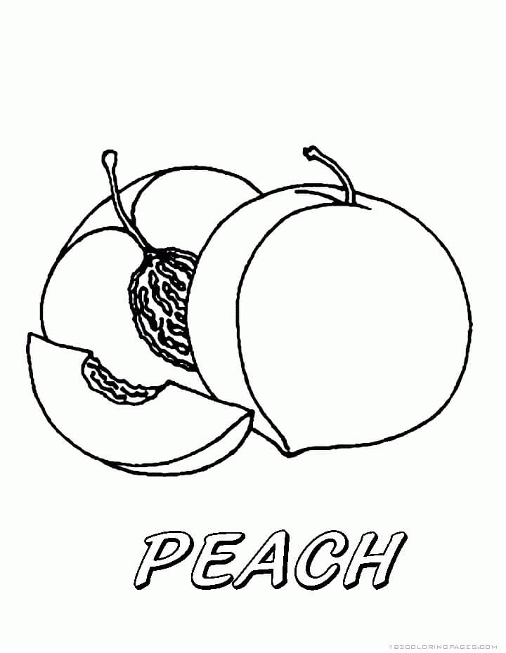 Desenho de Pêssego para Colorir Figurá Imprimivel