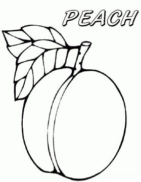 Desenho de pêssego para Colorir Giz de Cera