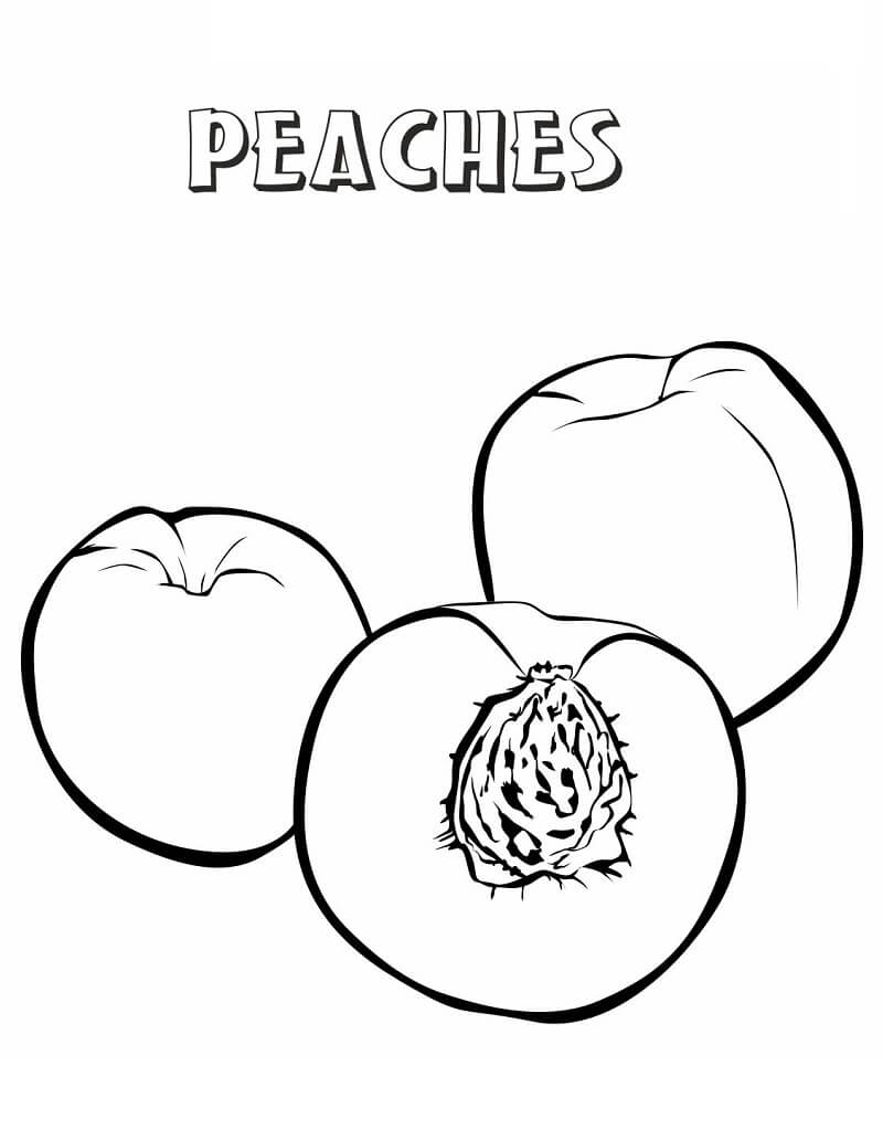 Desenho de Pêssego para Colorir Pintura Lápis de Cor