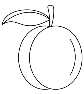 Desenho de pêssego para Imprimir e Colorir