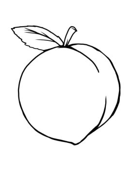 Desenho de pêssego para Pintar com lápis de Cor