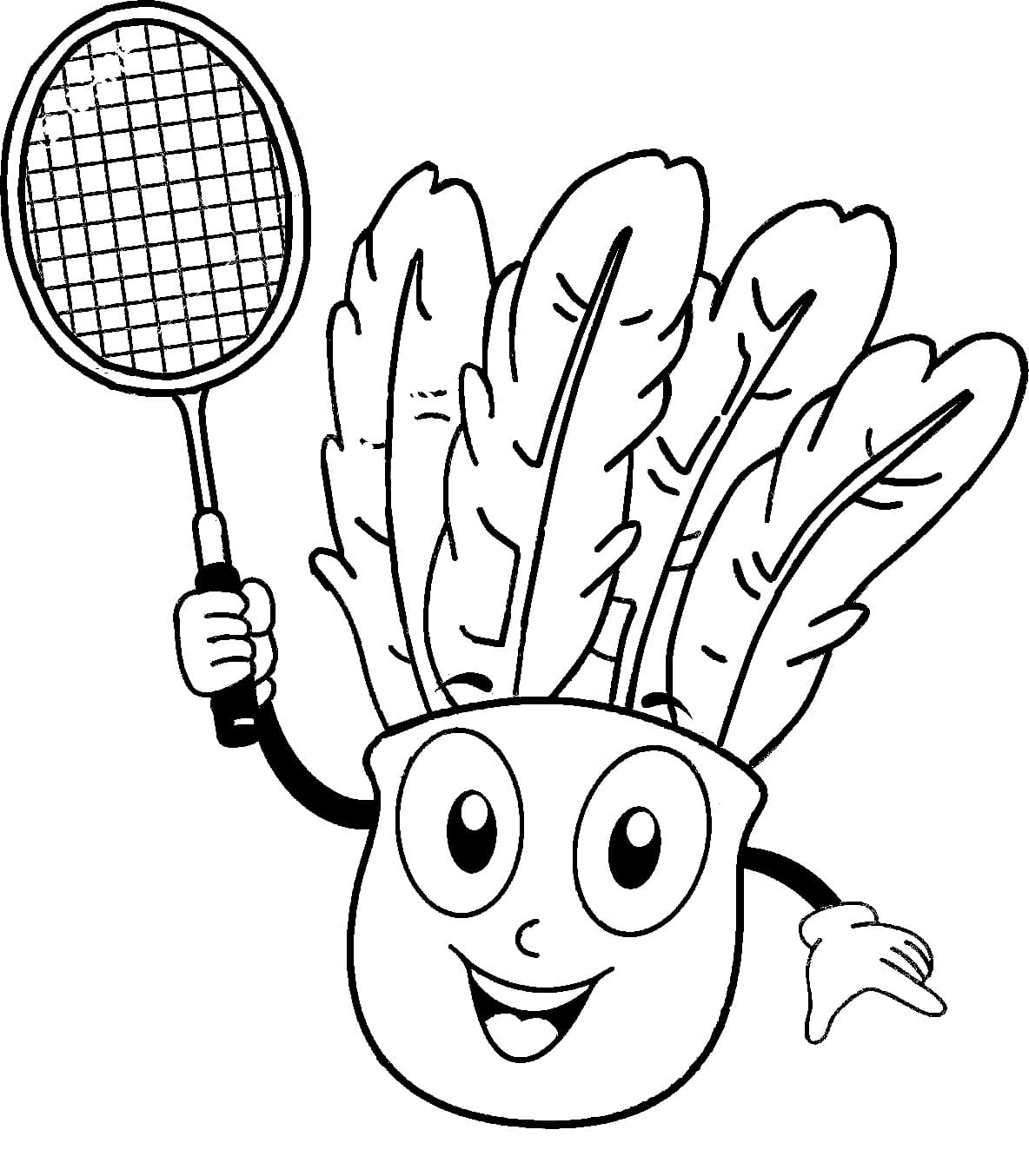 Desenho de Peteca Animada para Colorir