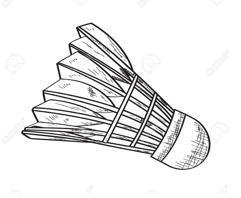 Desenho Ilustração de Peteca em Pdf para Baixar e Pintar