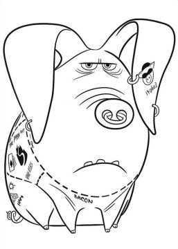 Desenho do Tattoo de a Vida Secreta dos Nossos Bichos para Colorir