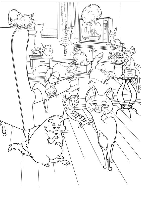 Desenho de Pets a Vida Secretá dos Bichos para Colorir Download