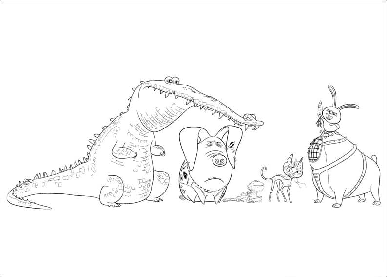 Desenho de Pets a Vida Secretá dos Bichos para Colorir Imprimivel