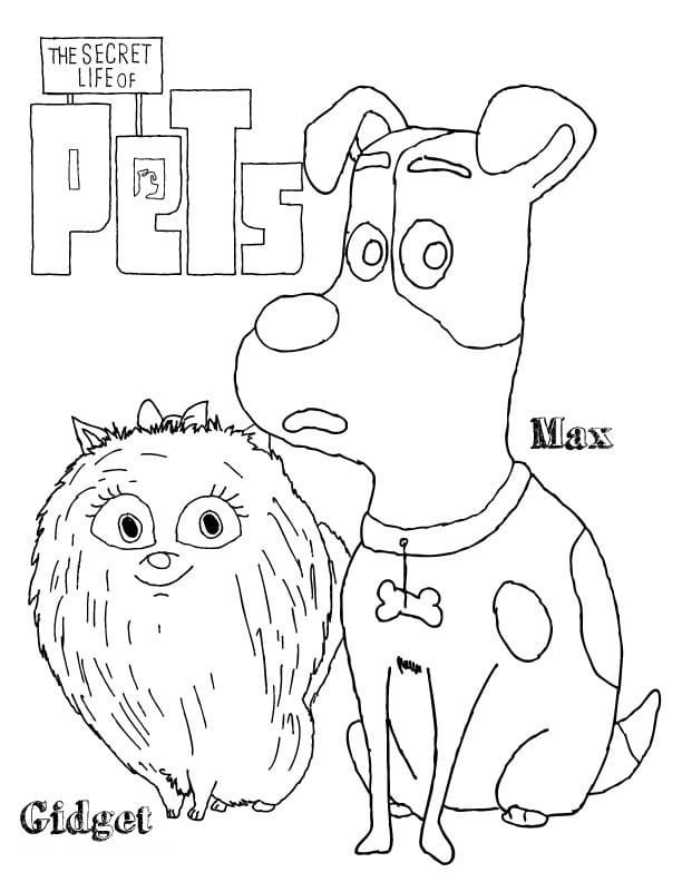 Desenho Max e Gidget para Colorir