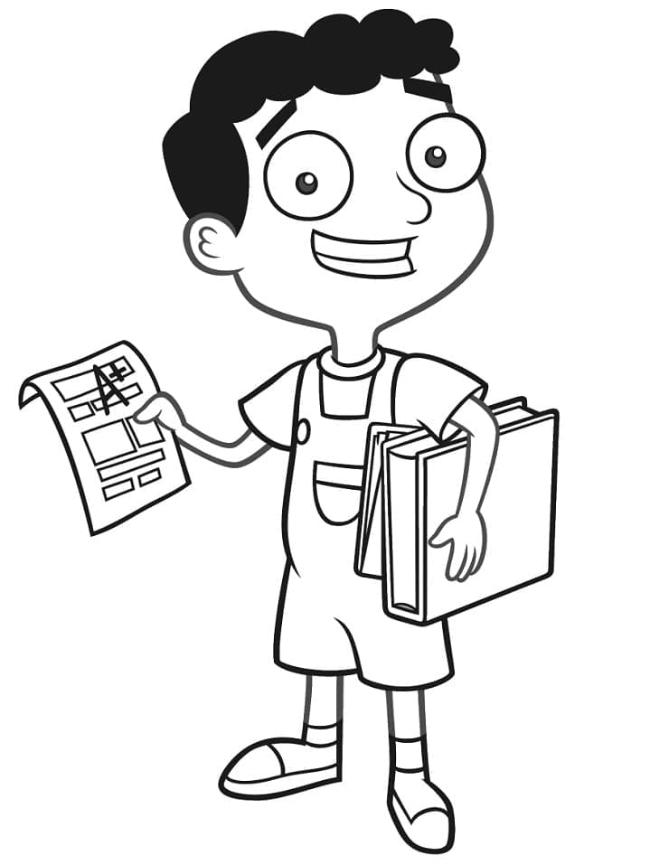 Desenho de Baljeet de Phineas e Ferb para Colorir