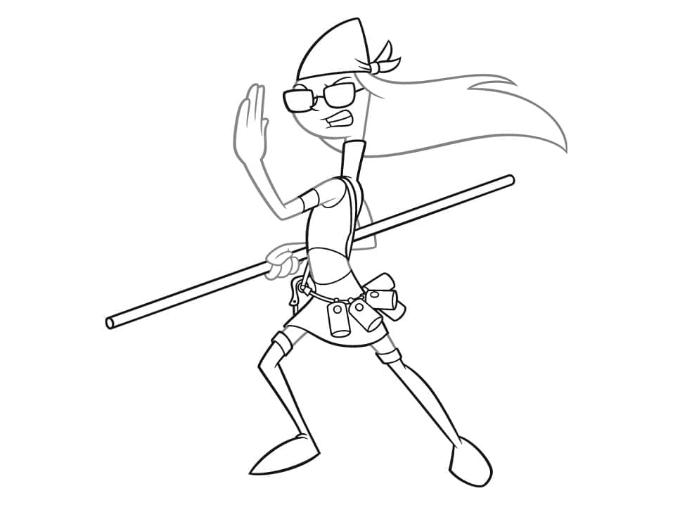 Desenho de Candace Flynn de Phineas e Ferb para Colorir
