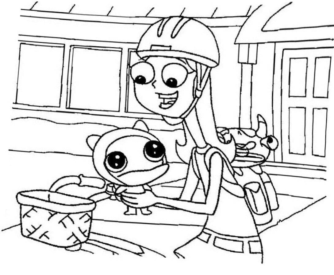 Desenho de Candace Flynn e Meap para Colorir