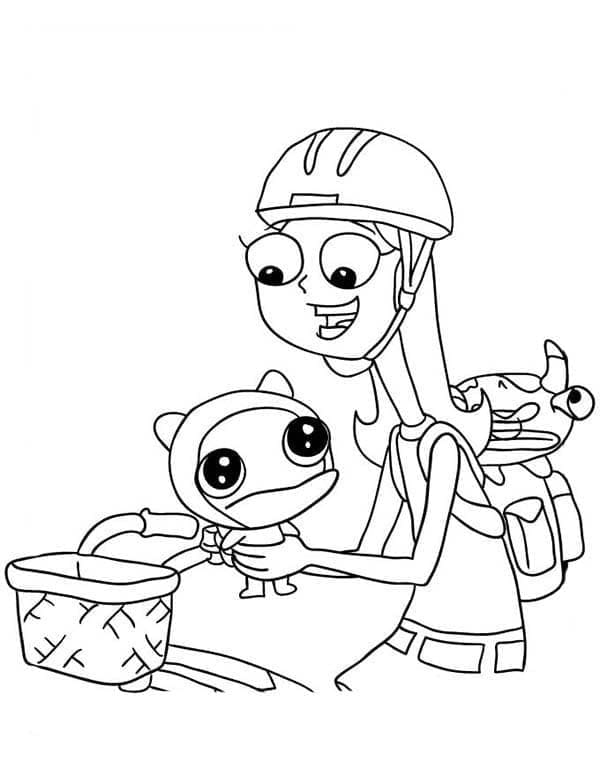 Desenho de Candace e Meap para Colorir