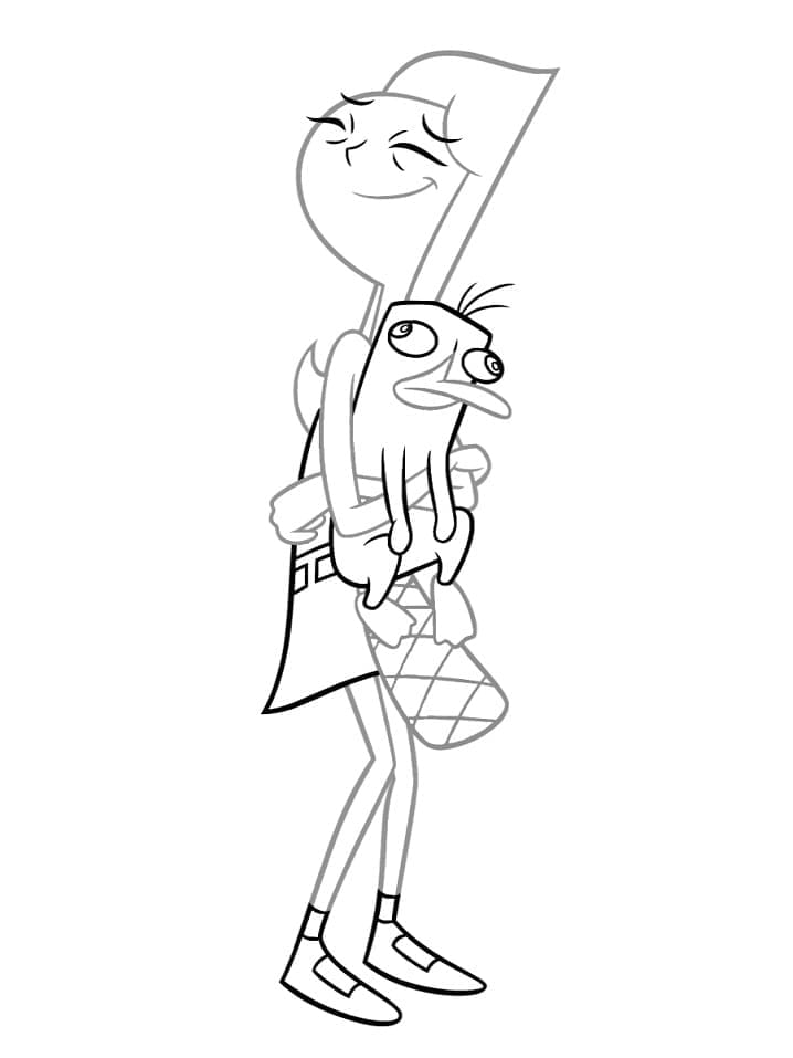 Desenho de Candace e Perry para Colorir