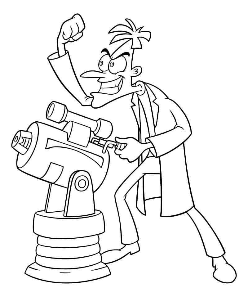 Desenho de Dr Heinz Doofenshmirtz Phineas e Ferb para Colorir