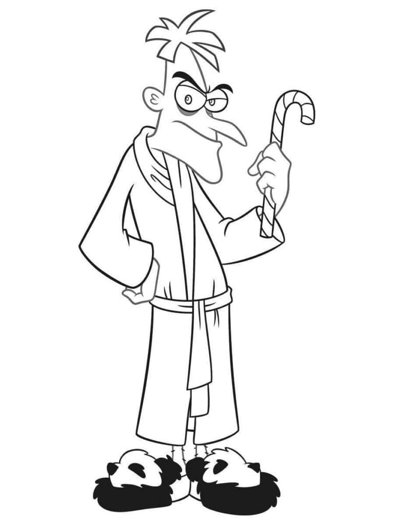 Desenho de Heinz Doofenshmirtz de Phineas e Ferb para Colorir