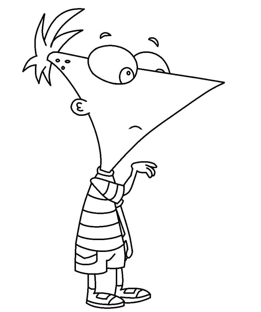 Desenho de Imagem de Phineas para Colorir