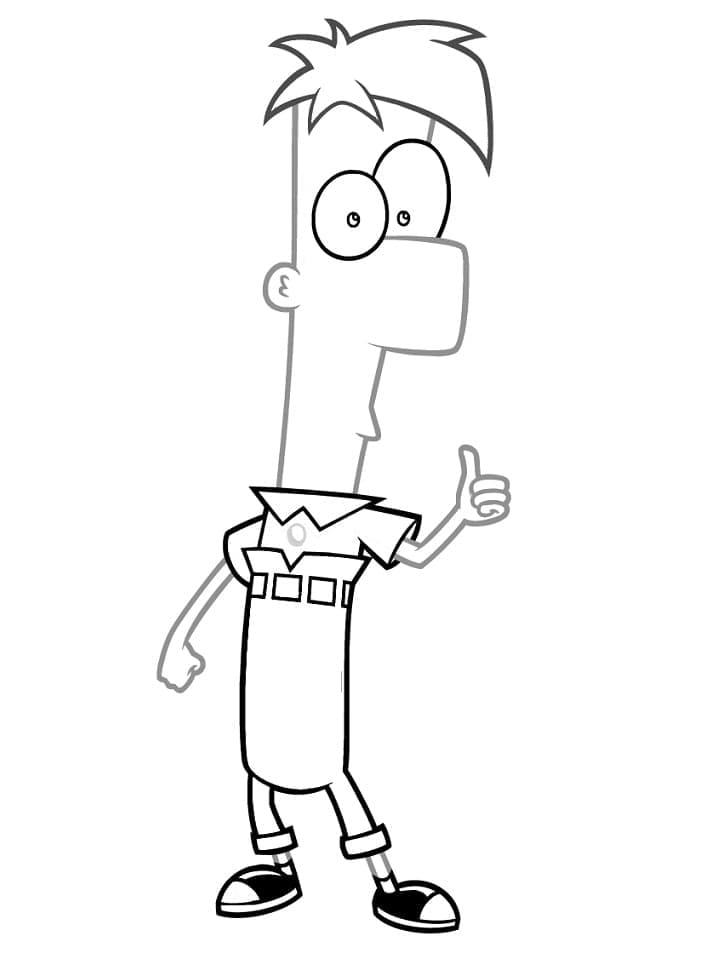 Desenho de Imprimivel Phineas e Ferb para Colorir