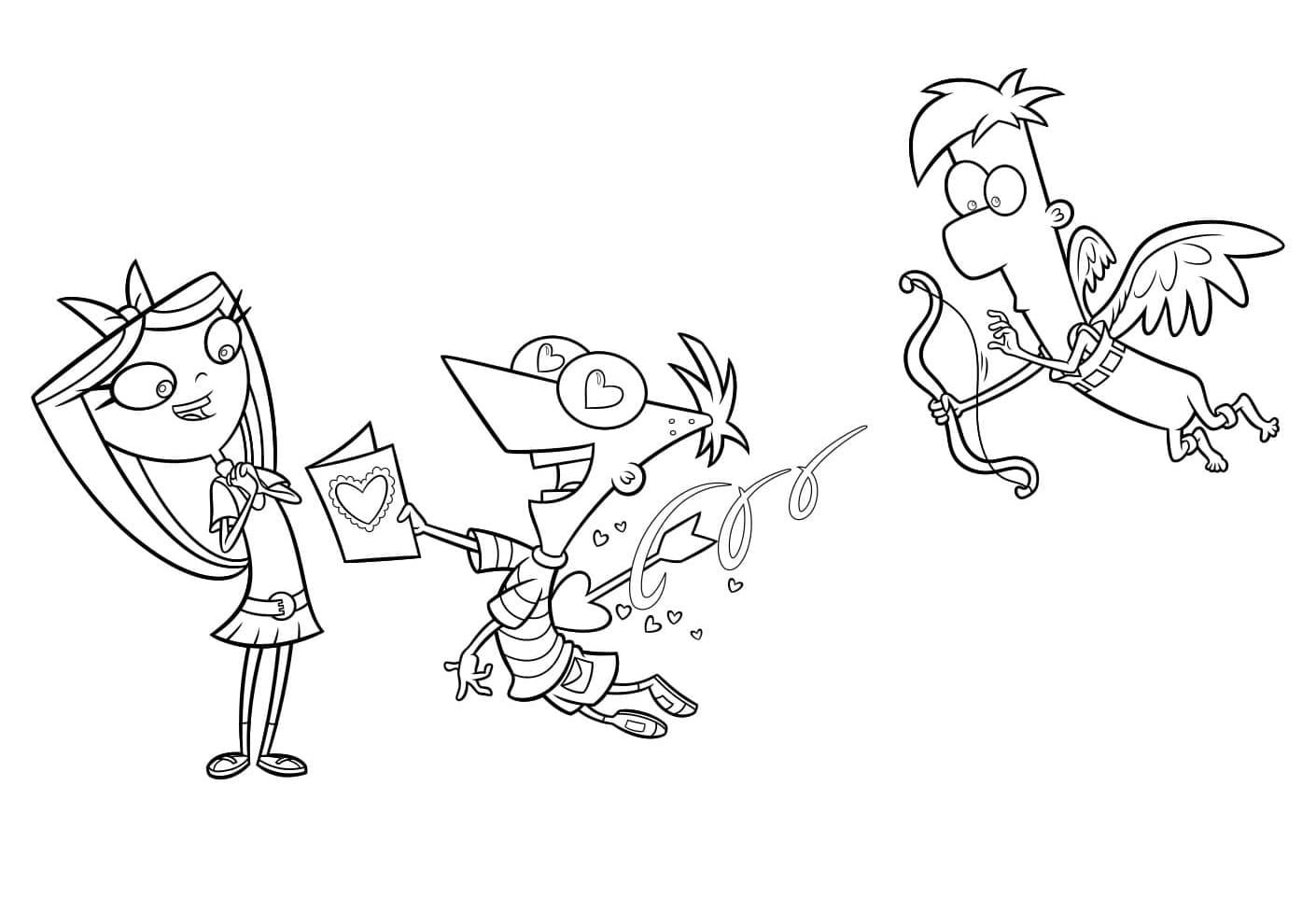 Desenho de Isabella Phineas e Ferb para Colorir