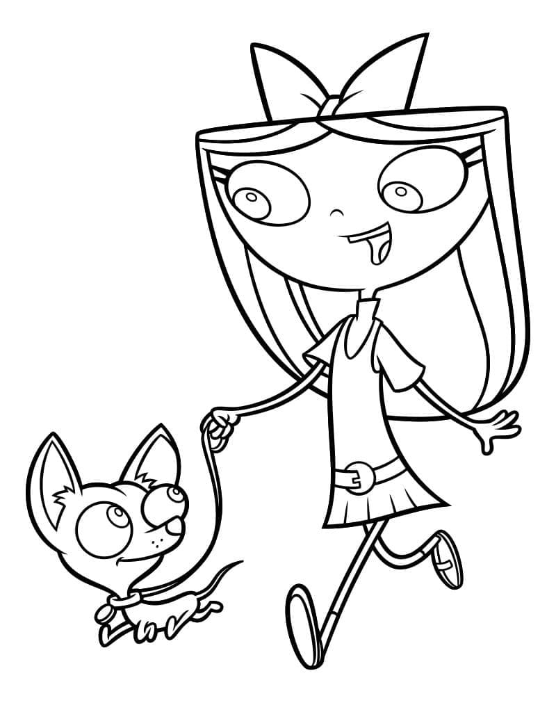 Desenho de Isabella de Phineas e Ferb para Colorir