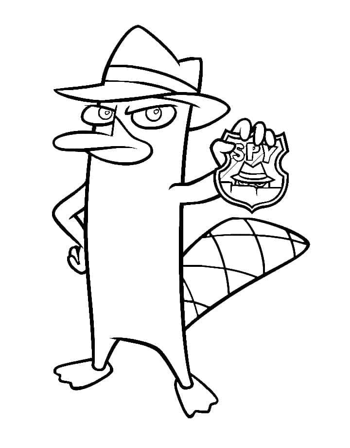 Desenho de Perry Agente P para Colorir