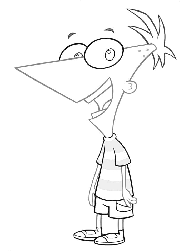 Desenho de Phineas Flynn para Colorir